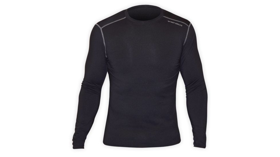 Hot Chillys Mens Micro Elite Chamois CREWNECK, Black, L HC9909-Black-L