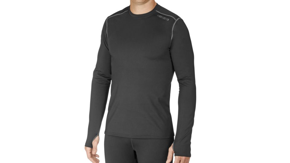 Hot Chillys Micro Elite Chamois Crewneck - Mens, Black, Large, HC9909-BLACK-L