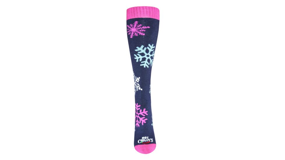 Hot Chillys Snowflakes Mid Volume Sock - Womens, Snowflakes/Lapis, Medium, HC2848P-236-M