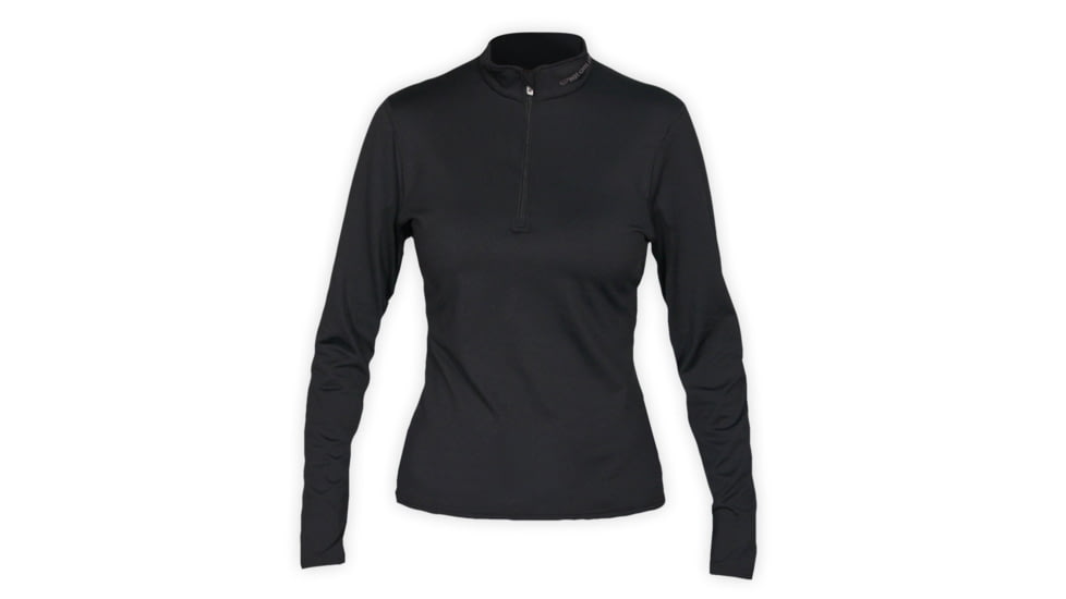 Hot Chillys Womens Micro Elite Chamois SOLID ZIP-T, Black, XS HC9913-Black-XS