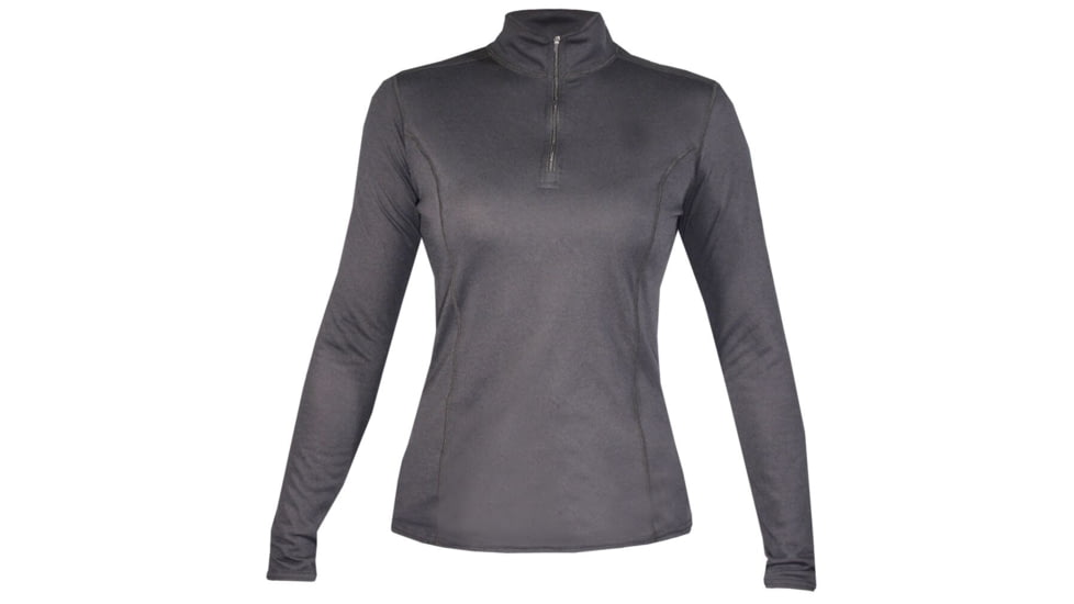 Hot Chillys Womens Pepper Skins ZIP-T, Black, XS PS3604-Black-XS