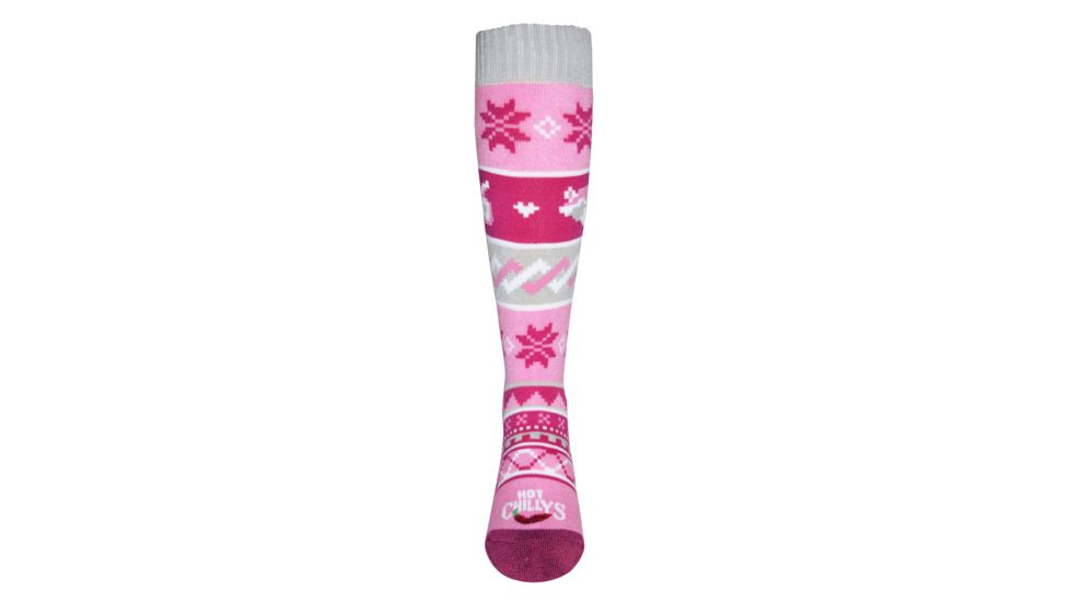 Hot Chillys Youth Critters Mid Volume Sock, Critters/Pink, Extra Small, HC2842P-973-XS