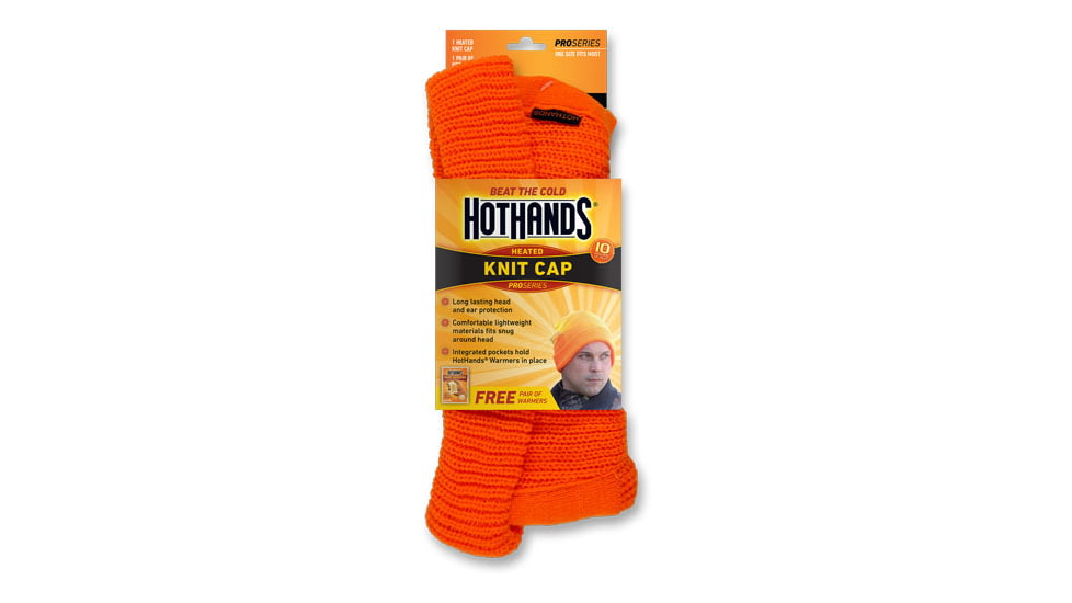 Hot Hands Hothands Heated Knit Cap Blaze Orange W/free Pair Of Warmers