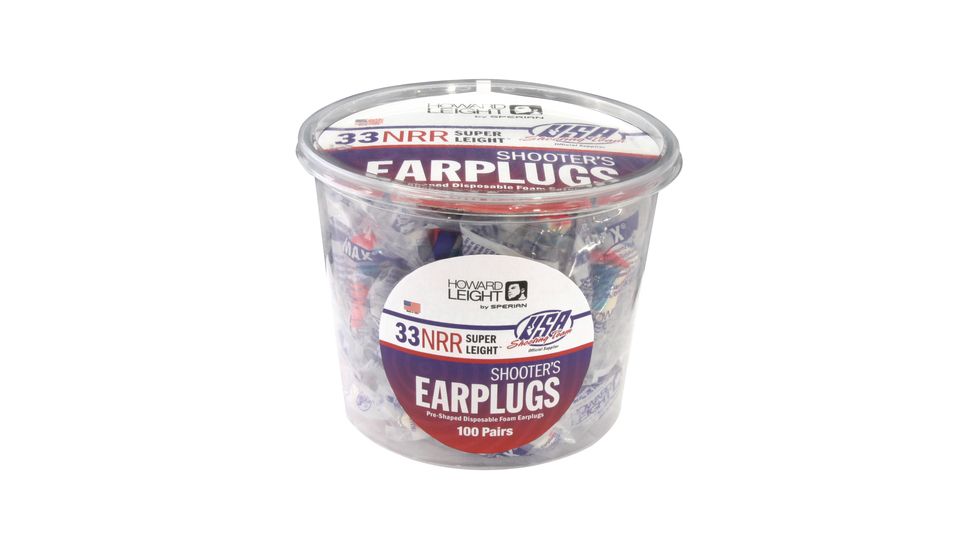 Howard Leight USA Shooters Red/White/Blue Earplugs - 4 Packs of 100 Pairs