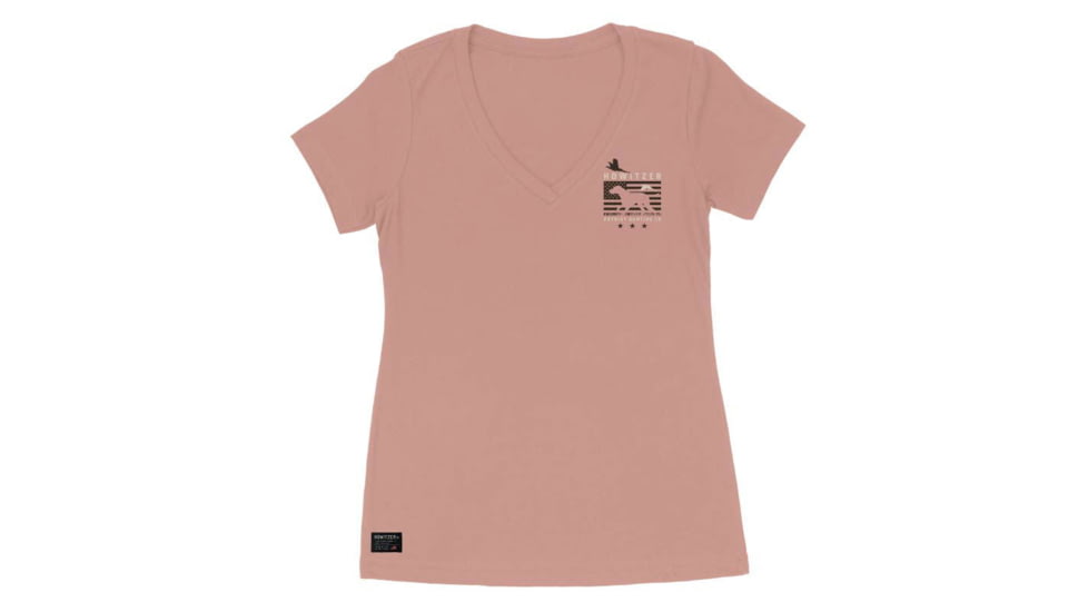 HOWITZER Best Friend S/S Vneck Tee - Womens, Desert Pink, 2XL, CVW7133-DEPK-2X