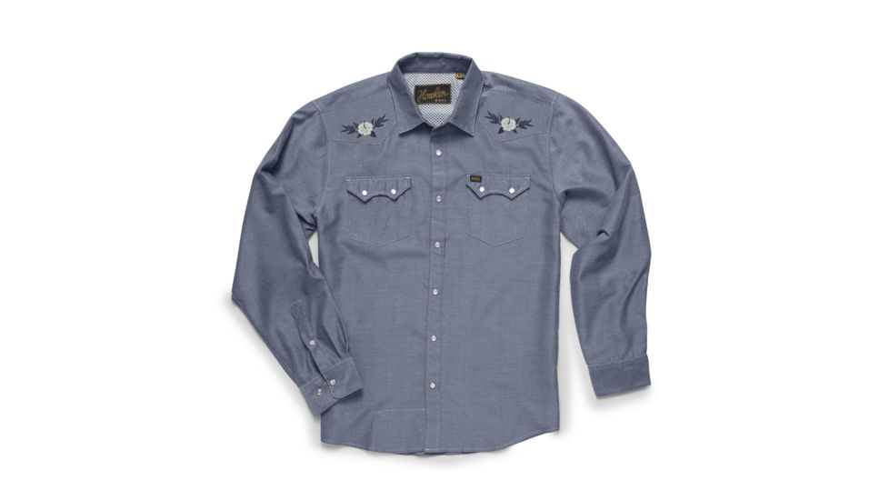 Howler Brothers Crosscut Deluxe Shirt - Mens, Hawaiin Blue Oxford / Hibiscus, Extra Large, 125819F-HHB-XL
