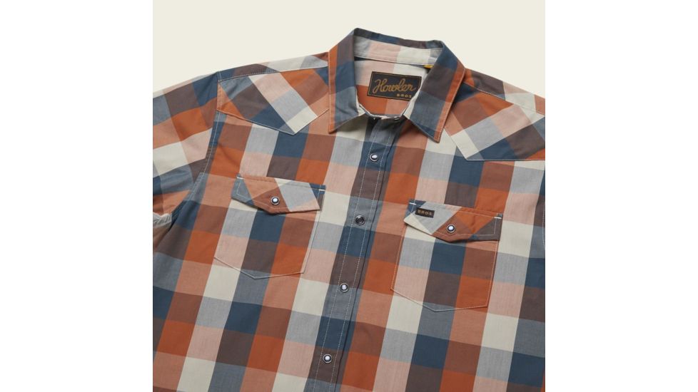 Howler Brothers H Bar B Snapshirt - Mens, Alpine Plaid/Light Blue / Dijon, L, 122220S-WPM-L