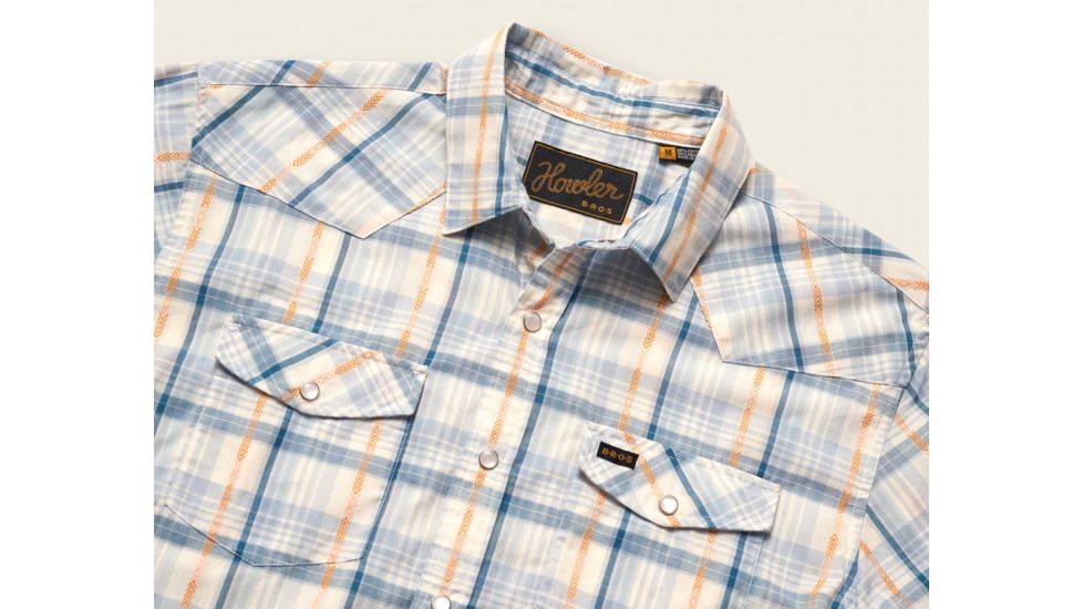 Howler Brothers H Bar B Snapshirt - Mens, Brooks Plaid /Creamy Blue, Extra Large, 122219S-BPB-XL