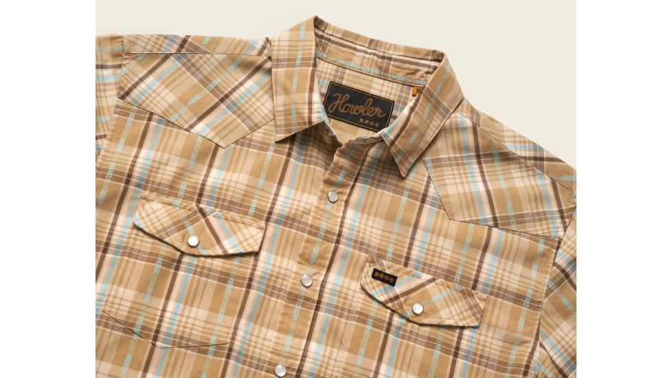 Howler Brothers H Bar B Snapshirt - Mens, Brooks Plaid /Fawn Tan, Extra Large, 122219S-BPT-XL