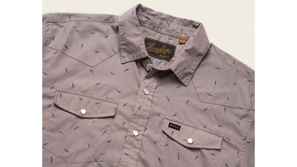Howler Brothers H Bar B Snapshirt - Mens, Falling Feathers Print / Dove Grey, Extra Large, 122219S-FFG-XL
