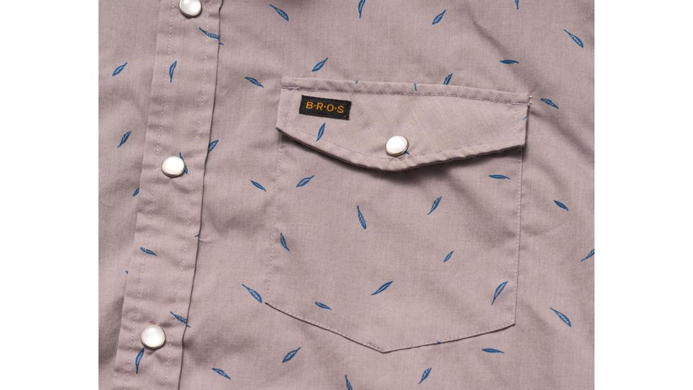 Howler Brothers H Bar B Snapshirt - Mens, Falling Feathers Print / Dove Grey, Extra Large, 122219S-FFG-XL