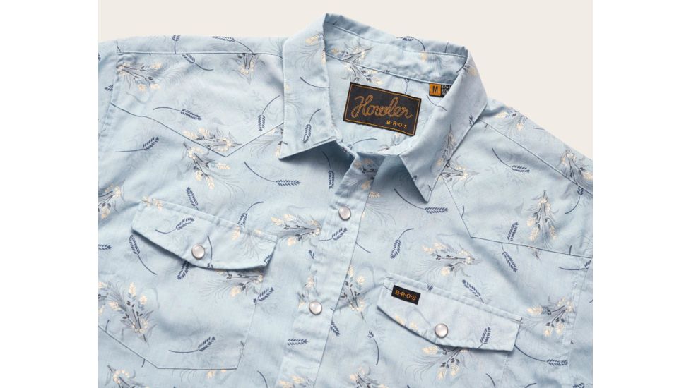 Howler Brothers H Bar B Snapshirt - Mens, Grainfields Print / Shower Blue, 2XL, 122219S-GFB-XXL