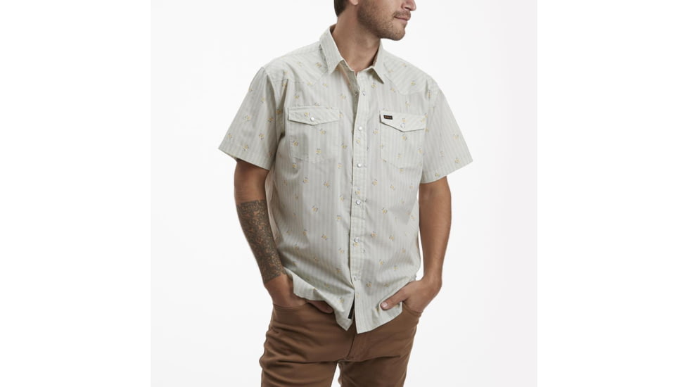Howler Brothers H Bar B Snapshirt - Mens, Vintage Grid Floral/Medium White, L, 122220S-GFW-L