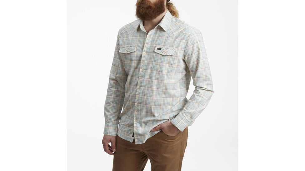 Howler Brothers H Bar B Tech Long Sleeve Shirt - Mens, Bolan Plaid/Lazy Blue, S, 125520S-BPW-S