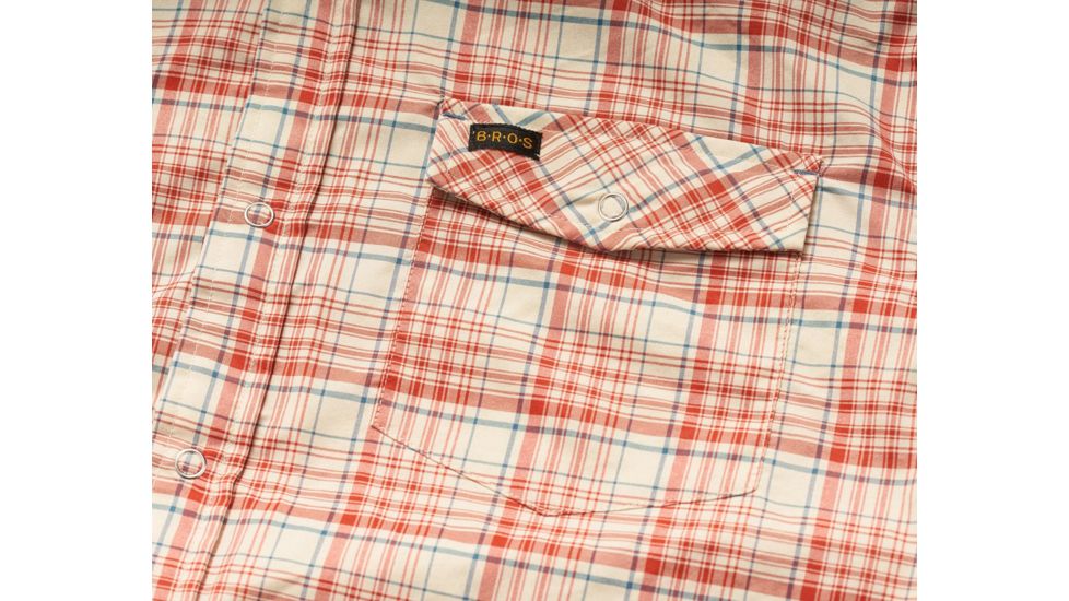 Howler Brothers H Bar B Tech Shirt - Mens, Salvo Plaid / Mars Red, Medium, 123319S-SPR-M