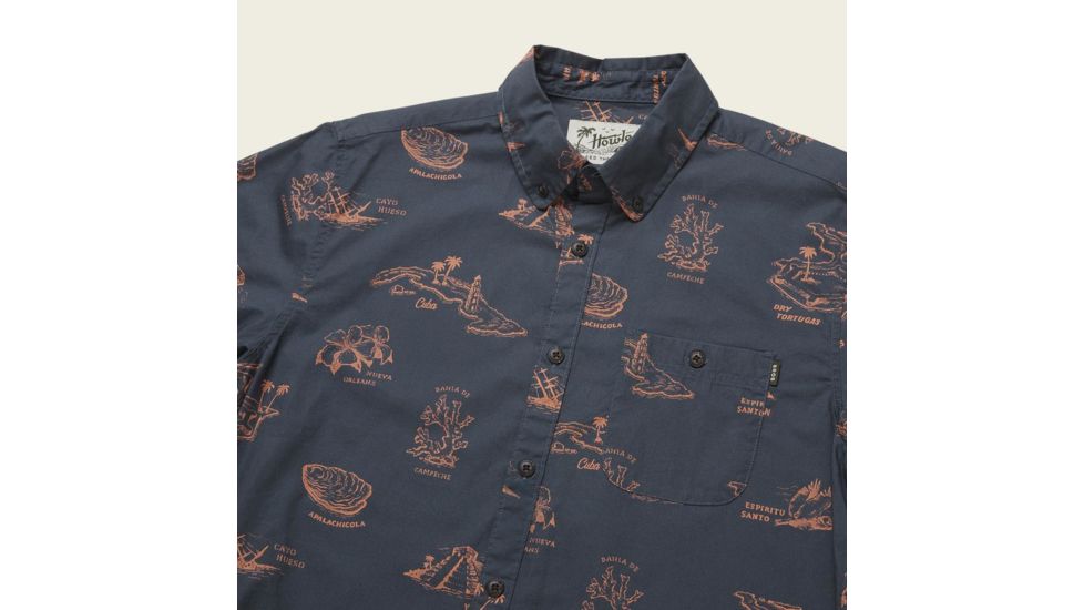 Howler Brothers Mansfield Shirt - Mens, Gulf Destinations Print/Dark Slate Blue, M, 123520S-GMS-M