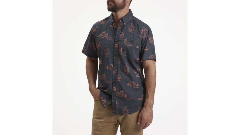 Howler Brothers Mansfield Shirt - Mens, Gulf Destinations Print/Dark Slate Blue, M, 123520S-GMS-M