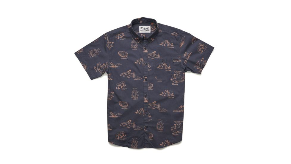 Howler Brothers Mansfield Shirt - Mens, Gulf Destinations Print/Dark Slate Blue, M, 123520S-GMS-M