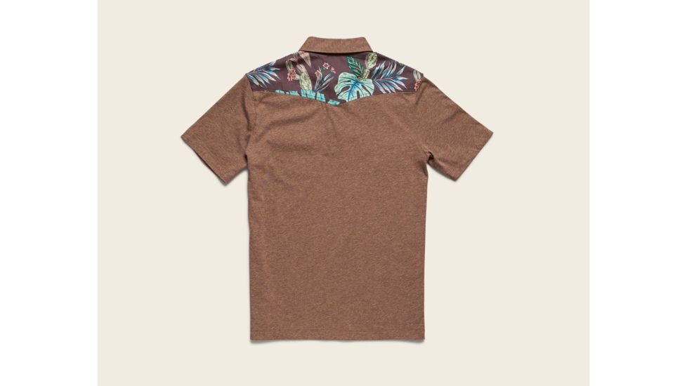 Howler Brothers Ranchero Polo - Mens, Brown Heather / Third Coast Print, Large, 125119S-BTC-L