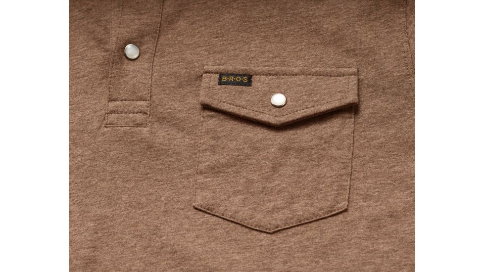 Howler Brothers Ranchero Polo - Mens, Brown Heather / Third Coast Print, Large, 125119S-BTC-L
