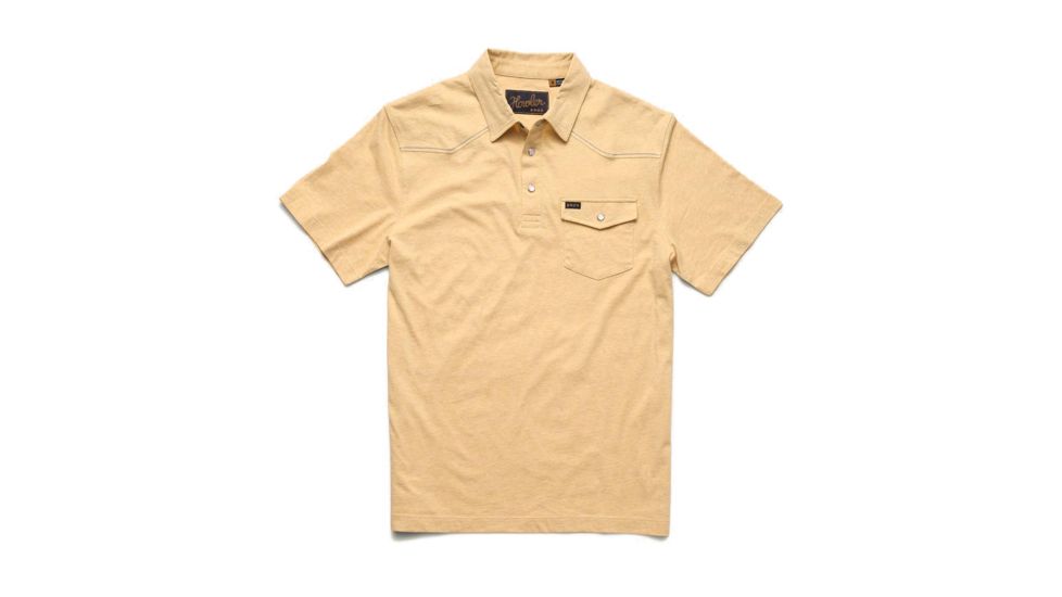 Howler Brothers Ranchero Polo T-Shirt Mens, Sunflower Heather, M, 124320S-SFH-M