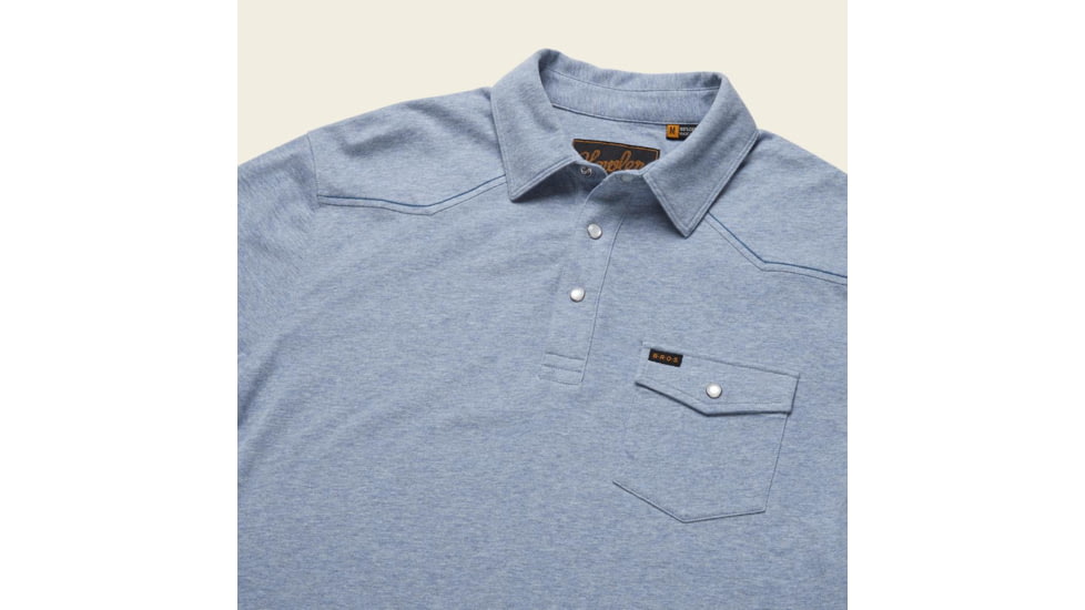 Howler Brothers Ranchero Polo T-Shirt Mens, Vintage Blue Heather, S, 124320S-VBH-S