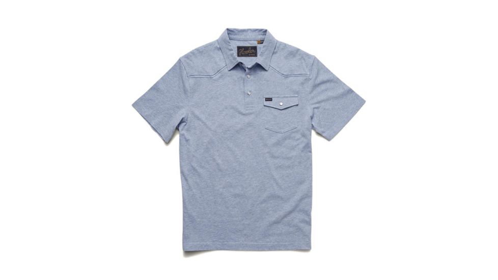 Howler Brothers Ranchero Polo T-Shirt Mens, Vintage Blue Heather, S, 124320S-VBH-S