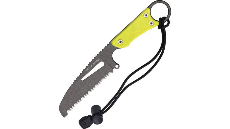 Hpa SMJ Air Water Rescue Knife Fixed Blade Knife, 3.875in, Sheepsfoot, Yellow, G10 Handle HPA3
