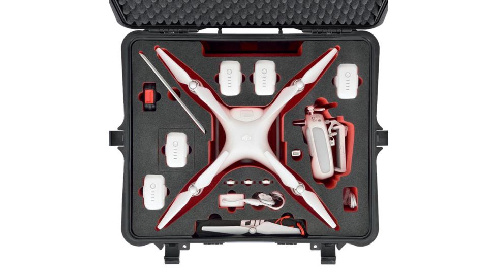 HPRC DJI Phantom 4 Case with Pre-Cut Foam Interior and Wheels, Case Only, Black PHA4-2700W-01