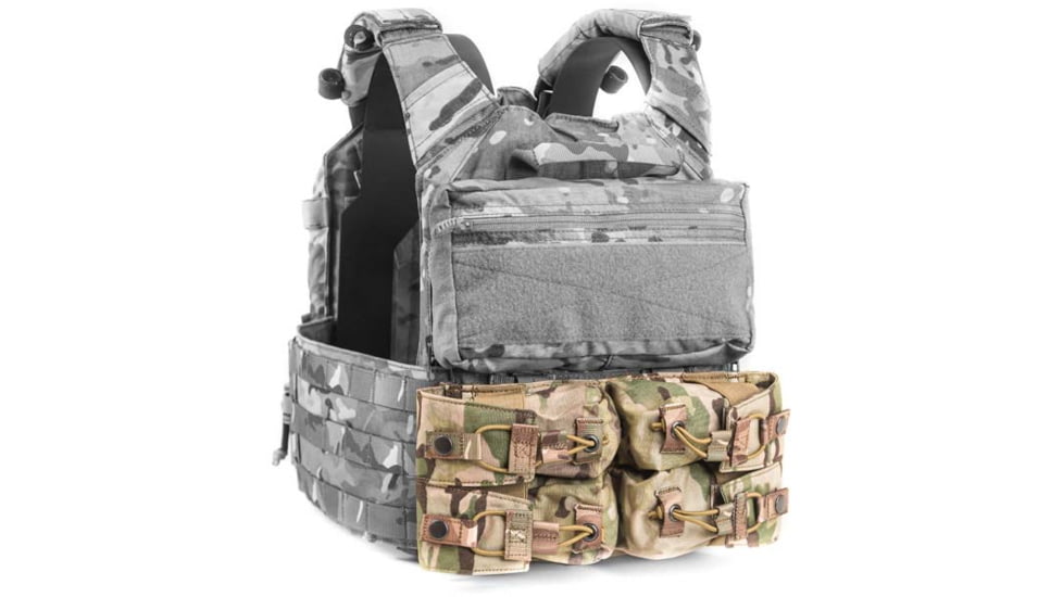 HRT Tactical Gear Zip-On Horizontal Quad Flashbang Pouch, Multicam, One Size, HRT-ZPFBP1-AA-MC