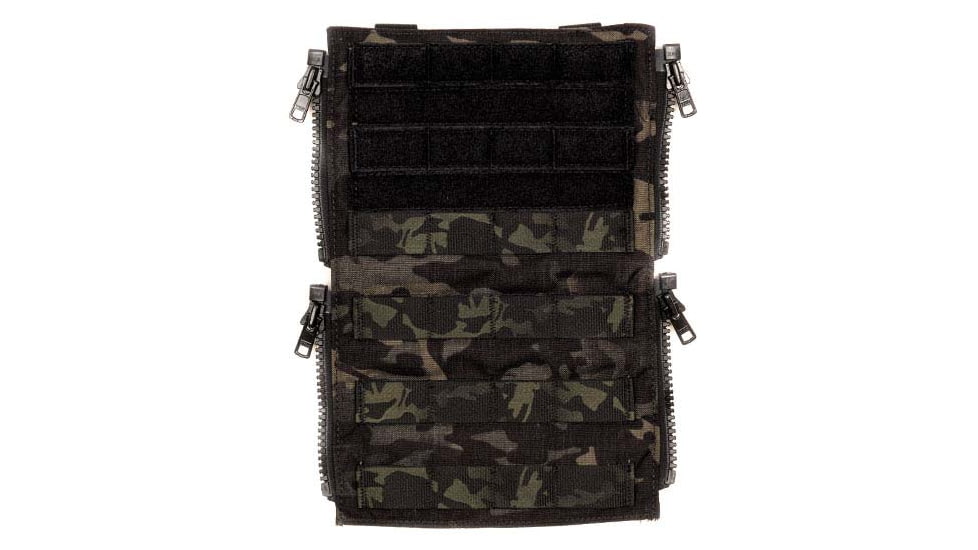 HRT Tactical Gear Molle Zip-On Panel, Multicam Black, HRT-ZPMOL1-AA-MB
