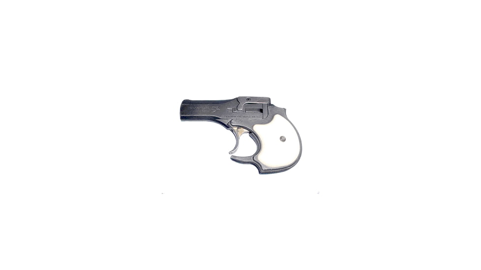High Standard Firearms Derringer Pistol, .22 Long Rifle, 3.5in barrel, nickel finish steel frame, white grip, over-under breech, , 2 round magazine, HSFD-.22LR-3.5-1-FRRMPG