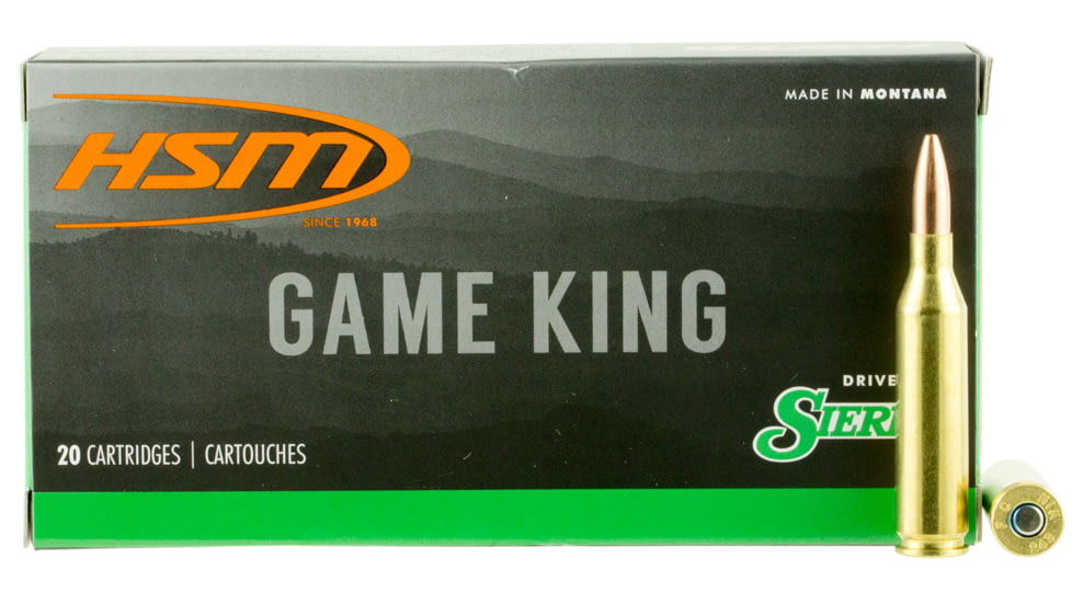 HSM Ammunition Game King .243 Winchester 85 Grain Hollow Point Boat Tail Brass Cased Rifle Ammo, 20 Rounds, 2439N