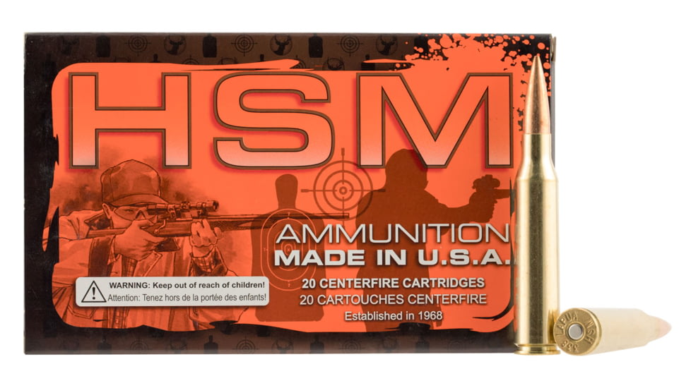 HSM 338LAP3N Match 338 Lapua Mag 300 Gr Hollow Point Boat Tail HPBT 20 Bx/ 10