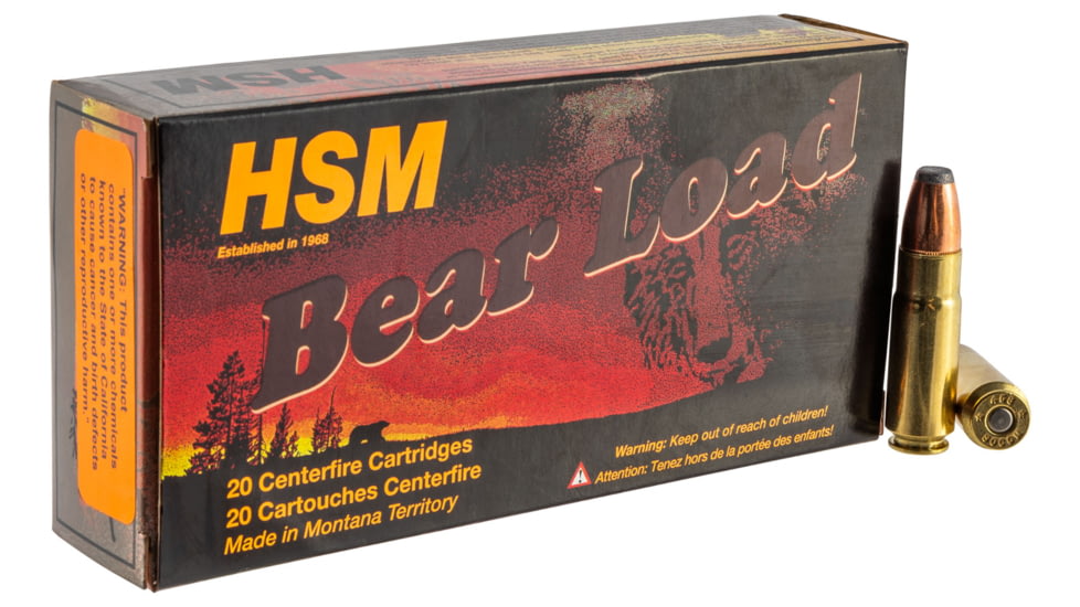 HSM 458SOCOM1N Bear Load 458 SOCOM 350 Gr Jacketed Flat Point JFP 20 Bx/ 25 C
