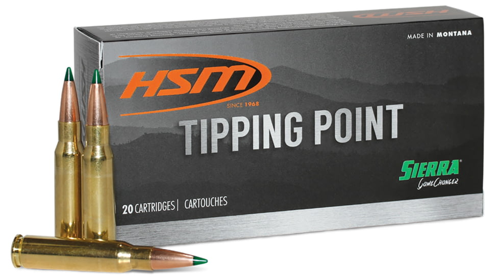 HSM Ammunition 6mm ARC 95 Grain Tipping Point Rifle Ammo, 20 Rounds, 6ARC2N