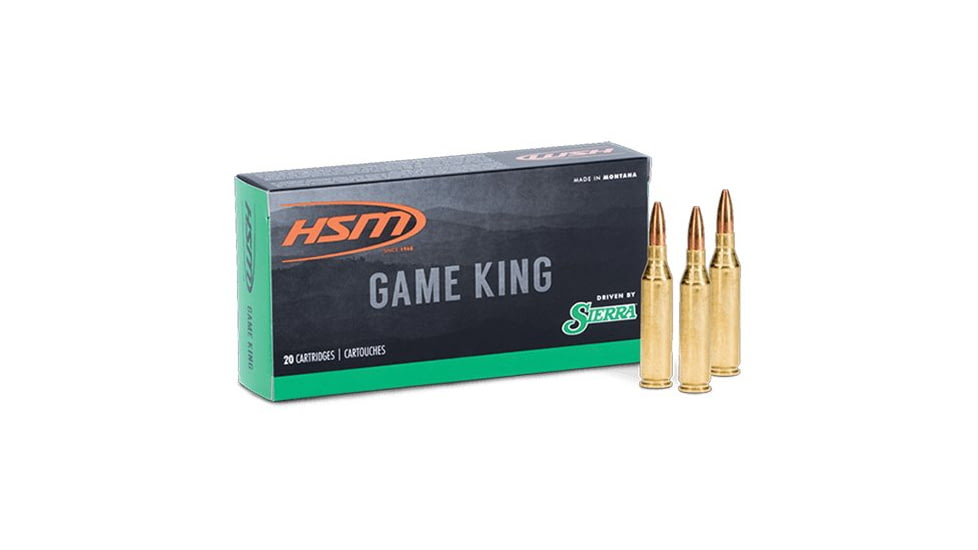 HSM Ammunition Game King .300 Remington SAUM 180 Grain SBT Brass Cased Rifle Ammunition, 20, 300SAUM-14-N