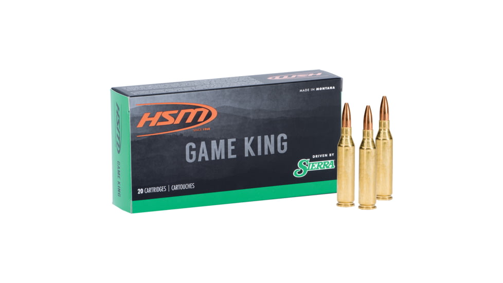 HSM Ammunition Game King .280 Remington 160 Grain Sierra Gameking Brass Cased Centerfire Rifle Ammo, 20 Rounds, HSM-280-13-N