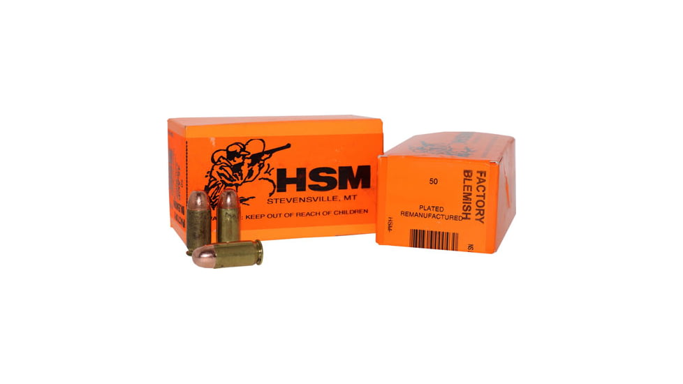 Hsm Ammunition Hsm Ammo Rmfg .357 Sig 124gr. Plated Lead Flat Nose 50-pack