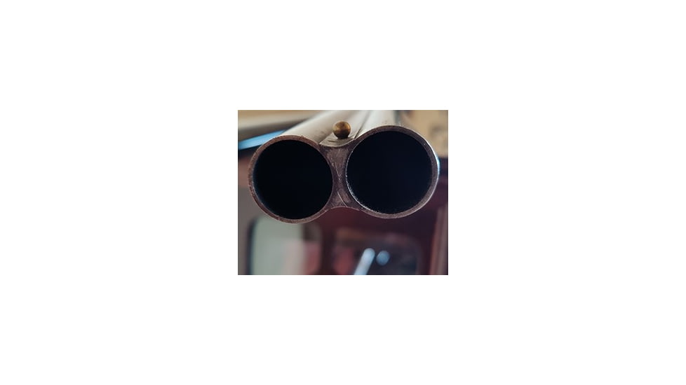 Double-barreled shotgun with fixed Cylinder chokes.