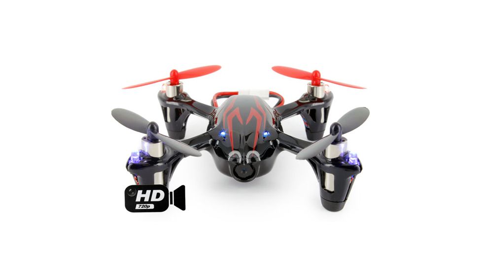 Hubsan Quad Copter W/Camera, Red And Black 61170-01