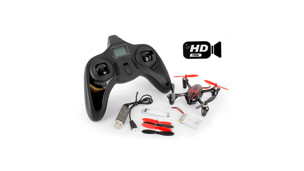 Hubsan Quad Copter W/Camera, Red And Black 61170-01