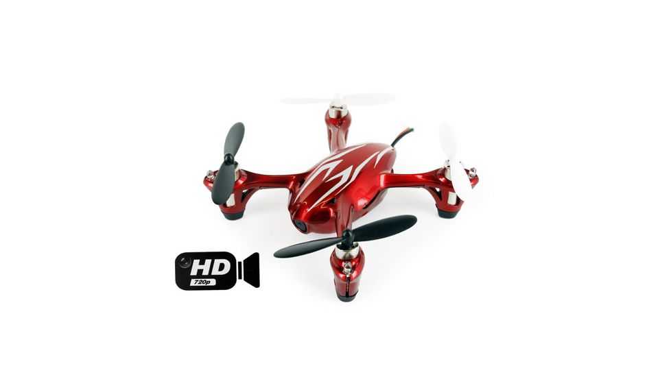 Hubsan Quad Copter W/Camera, Red and Silver 61170