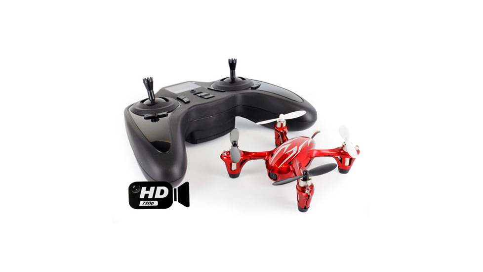 Hubsan Quad Copter W/Camera, Red and Silver 61170