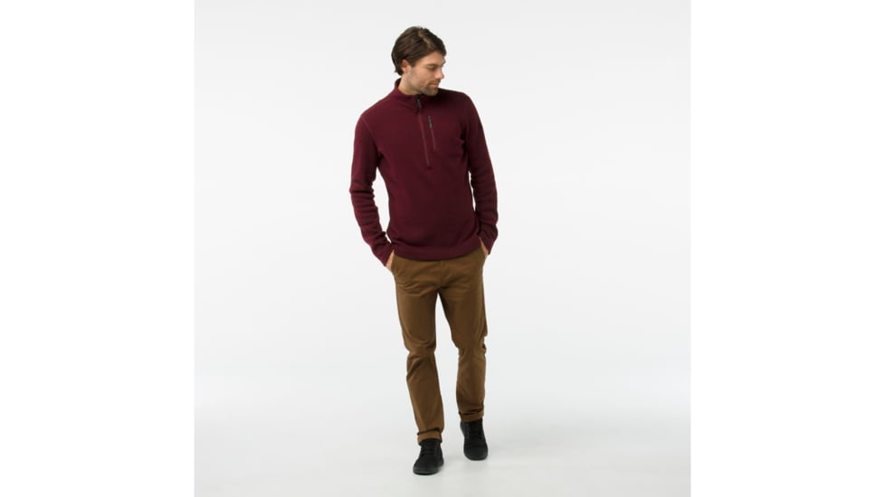 Smartwool Hudson Trail Fleece Half Zip Sweater-Men's, Tibetan Red, Medium, SW016216A25-M