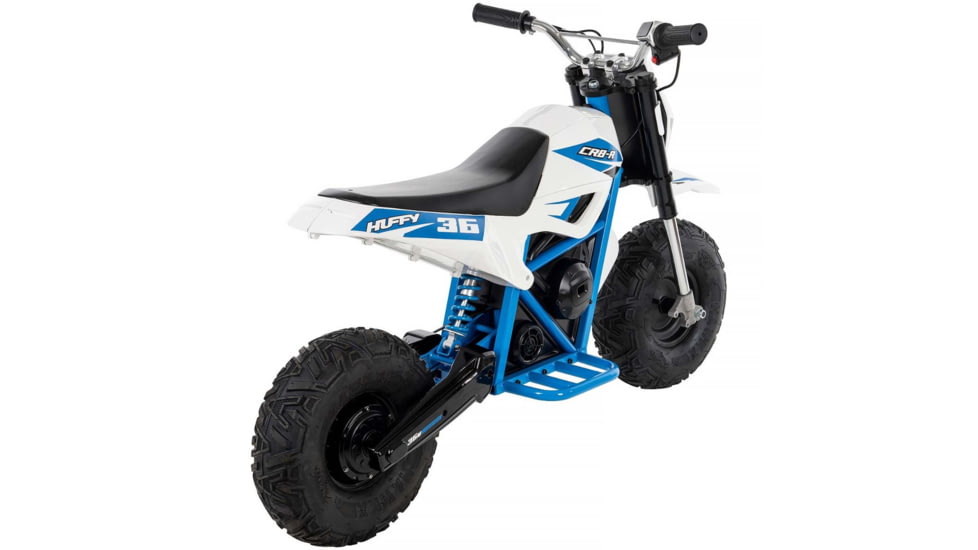 Huffy CR8-R Battery Operated Ride On Minibike, White/Blue, 33in, 17201