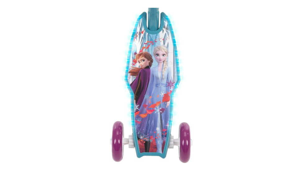 Huffy Frozen ll Electro-Light 3WHL Preschool Kids Scooter - Girls, Blue/Purple/White, 28431