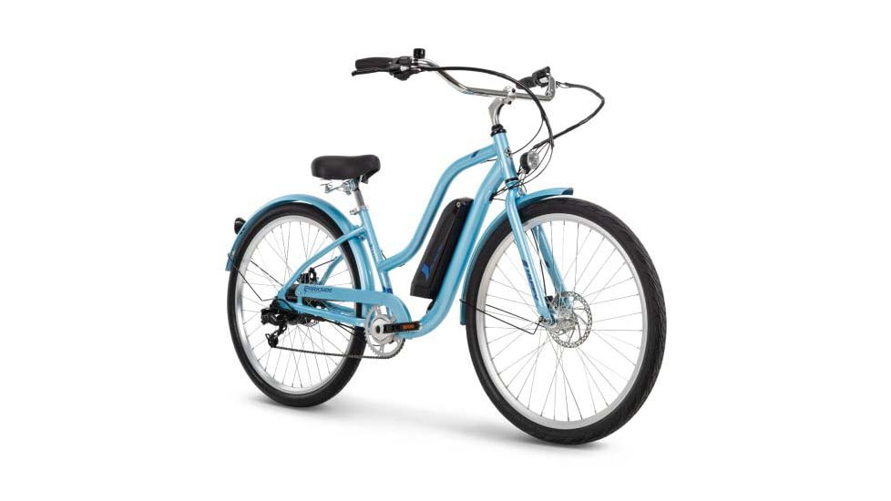Huffy Parkside 7-Speed Electric Bicycles - Womens, 27.5 inch, Blue, E5871P7
