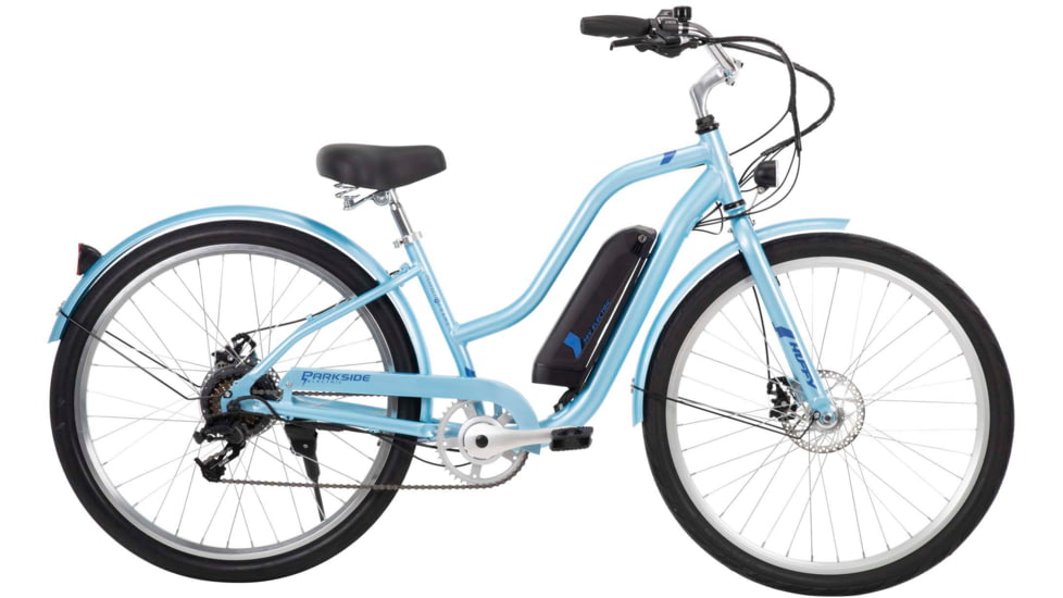 Huffy Parkside 7-Speed Electric Bicycles - Womens, 27.5 inch, Blue, E5871P7
