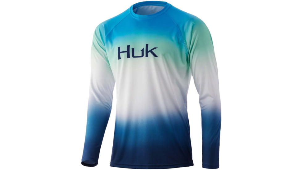 HUK Performance Fishing Flare Fade Pursuit L/S Shirt - Men's, Malibu Blue, M, H1200404-438-M
